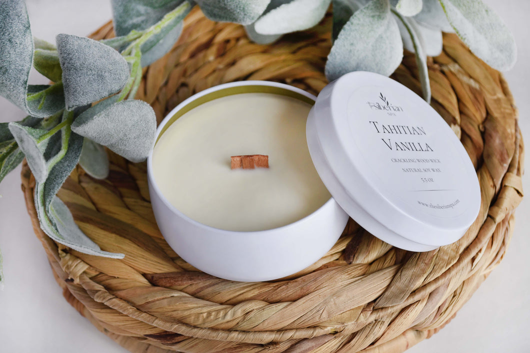 Tahitian Vanilla Crackling Wood Wick Candle