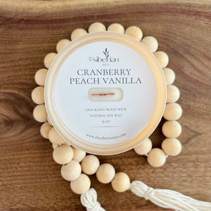 Cranberry Peach Vanilla Crackling Wood Wick Candle