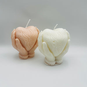 Heart in Hands Candle