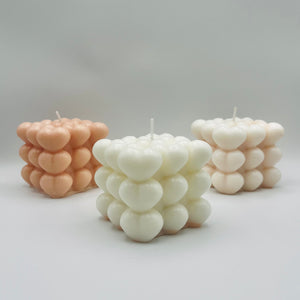 Hearts Cube Candle